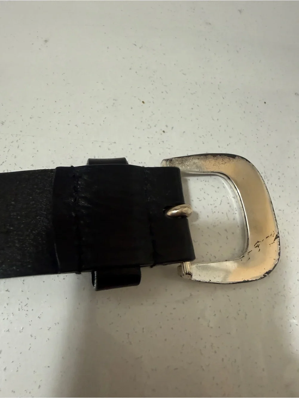 Michael Kors Pure Black Leather Belt with Silver MK Emblem